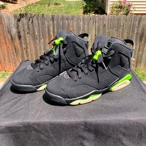 Jordan 6 Retro Black with Electric Green High-Top Sneakers